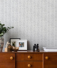 Load image into Gallery viewer, In The Bloom Collection - Wallpaper Republic - Corsage Wallpaper - Colorway: Grey - Insitu