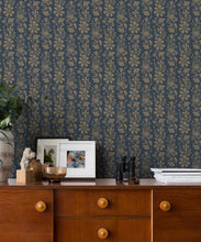 Load image into Gallery viewer, In The Bloom Collection - Wallpaper Republic - Corsage Wallpaper - Colorway: Midnight - Insitu