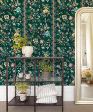 Load image into Gallery viewer, Fantasia Wilds Wallpaper - Wallpaper Republic - by Iryna Ruggeri - Nature’s Tapestry Collection - Colorway: Green - Insitu