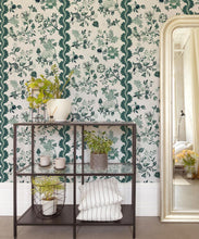 Load image into Gallery viewer, Fantasia Wilds Wallpaper - Wallpaper Republic - by Iryna Ruggeri - Nature’s Tapestry Collection - Colorway: Jade - Insitu