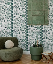 Load image into Gallery viewer, Fantasia Wilds Wallpaper - Iryna Ruggeri - Lookbook Gallery -Colorway: Jade - Insitu