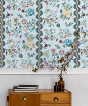 Load image into Gallery viewer, Fantasia Wilds Wallpaper - Wallpaper Republic - by Iryna Ruggeri - Nature’s Tapestry Collection - Colorway: Sky - Insitu