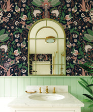 Load image into Gallery viewer, Jungle Symphony Wallpaper • Midnight Blue • Insitu