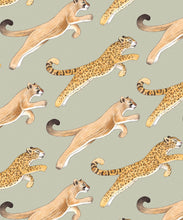 Load image into Gallery viewer, Amazon Big Cat Wallpaper • Jaguars &amp; Pumas • Olive • Swatch