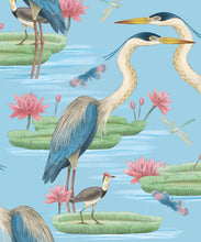Load image into Gallery viewer, Heron, Jacana &amp; Giant Lilypad Wallpaper