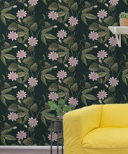 Load image into Gallery viewer, Passiflora Wallpaper • Dark Green • Insitu