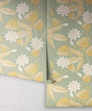 Load image into Gallery viewer, Passiflora Wallpaper • Olive • Rolls