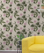 Load image into Gallery viewer, Passiflora Wallpaper • Stone • Insitu