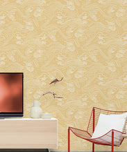Load image into Gallery viewer, Pororoca Wave Wallpaper • Yellow • Insitu