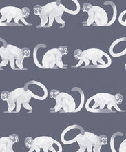 Load image into Gallery viewer, Squirrel Monkeys Wallpaper • Blue • Swatch