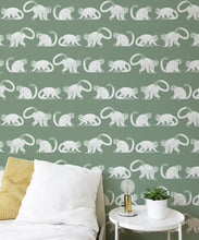 Load image into Gallery viewer, Squirrel Monkeys Wallpaper • Green• Insitu