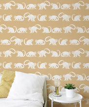 Load image into Gallery viewer, Squirrel Monkeys Wallpaper • Yellow • Insitu