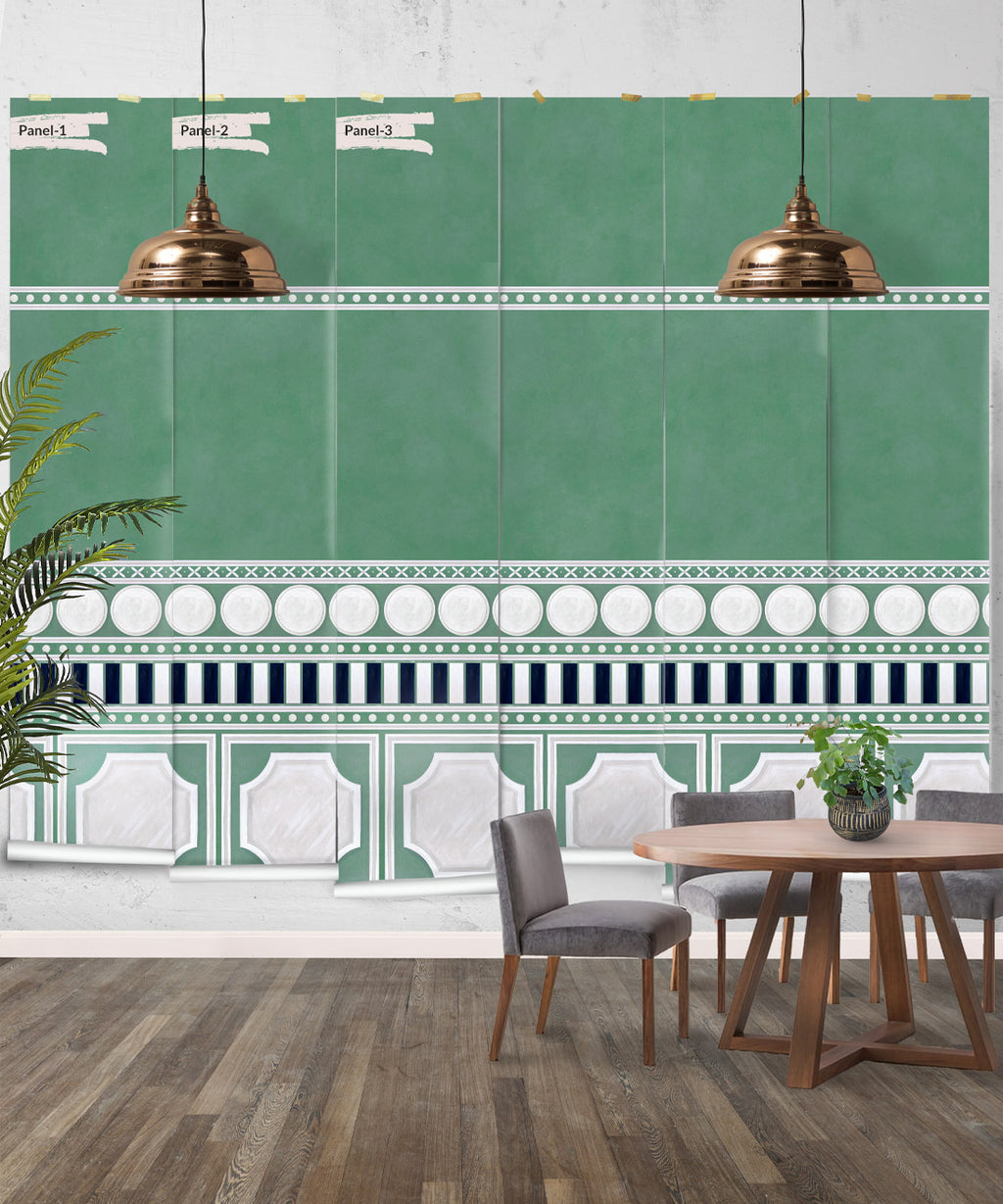 Fresco Mural • Powder Green • Panels