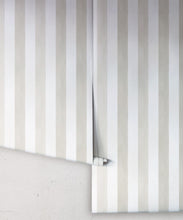 Load image into Gallery viewer, Fresco Stripe Wallpaper • Striped Wallpaper • Beige • Roll