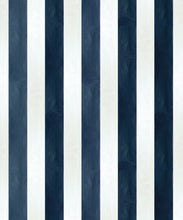 Load image into Gallery viewer, Fresco Stripe Wallpaper • Striped Wallpaper • Navy • Swatch