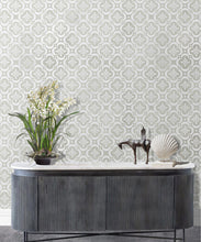 Load image into Gallery viewer, Garden Tiles Wallpaper • Geometric Wallpaper • Beige • Insitu