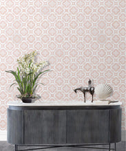 Load image into Gallery viewer, Garden Tiles Wallpaper • Geometric Wallpaper • Pink • Insitu