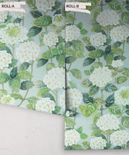 Load image into Gallery viewer, Hydrangea Garden Wallpaper • Aqua • Rolls