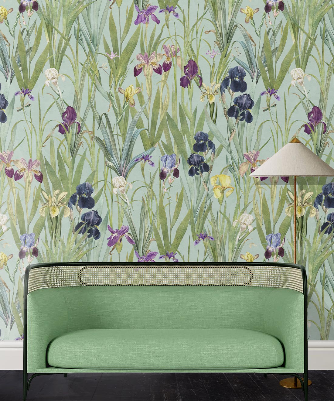 Iris Wallpaper • Blue • Insitu