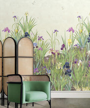 Load image into Gallery viewer, Iris Garden Mural • Beige • Insitu