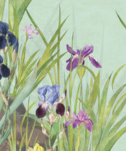 Load image into Gallery viewer, Iris Garden Mural • Blue • Swatch