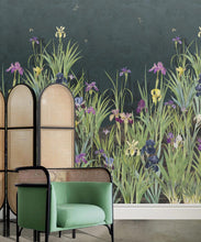 Load image into Gallery viewer, Iris Garden Mural • Navy • Insitu