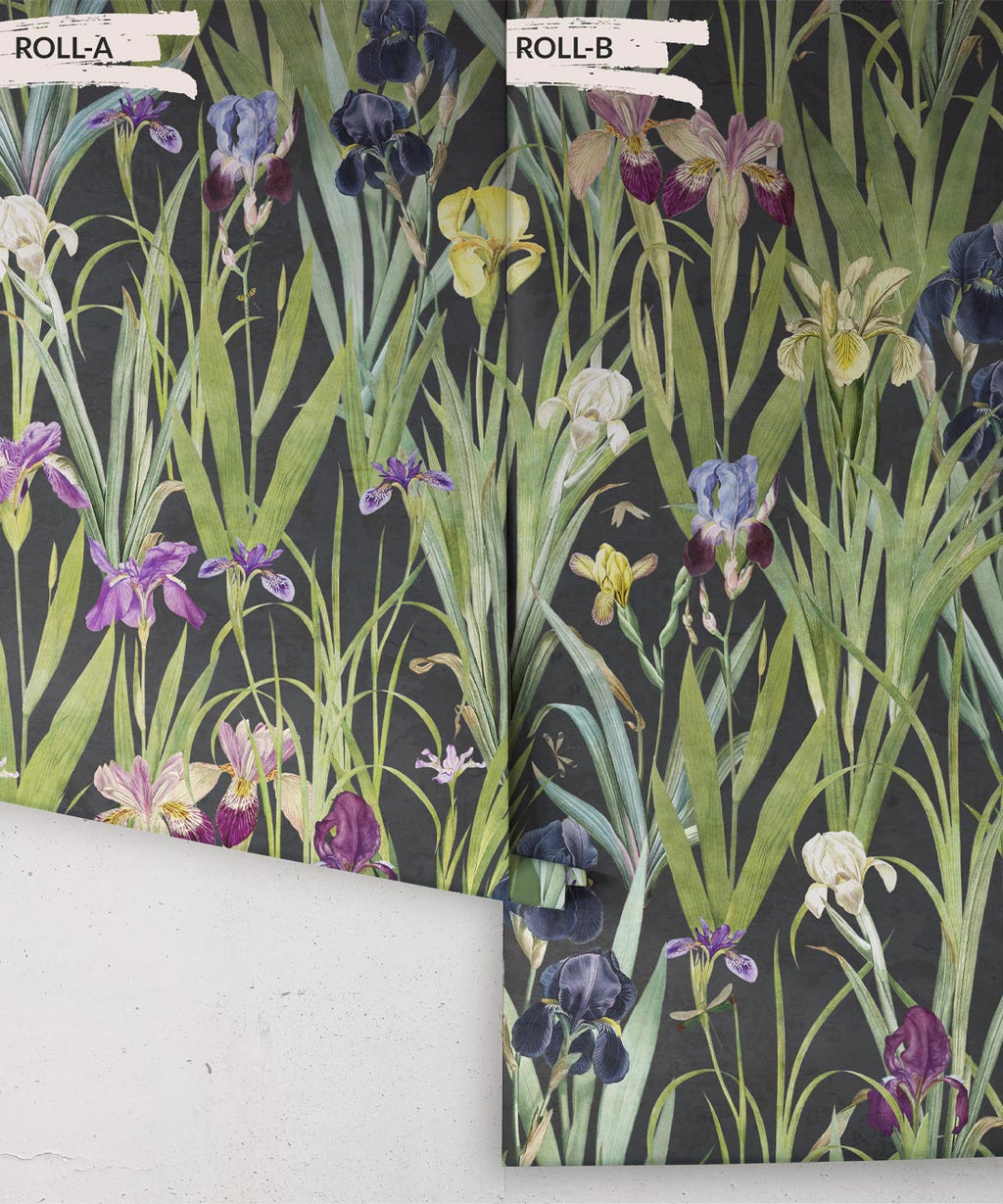 Iris Wallpaper • Navy • Rolls