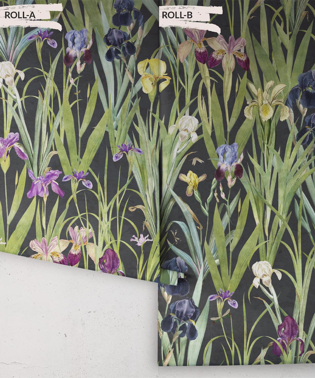 Iris Wallpaper • Navy • Rolls