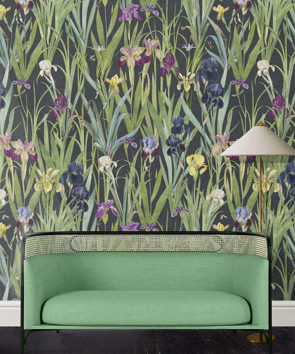 Iris Wallpaper • Navy • Insitu