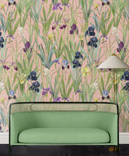 Load image into Gallery viewer, Iris Wallpaper • Pink • Insitu