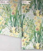 Load image into Gallery viewer, Garden Orchids Wallpaper • Blue • Rolls