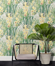 Load image into Gallery viewer, Garden Orchids Wallpaper • Yellow • Insitu