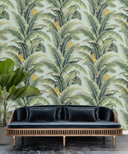 Load image into Gallery viewer, The Great Shalimar • Banana Leaf Wallpaper • Blue • Insitu