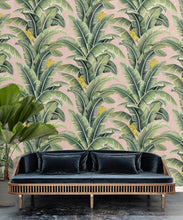 Load image into Gallery viewer, The Great Shalimar • Banana Leaf Wallpaper • Pink • Insitu