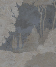 Load image into Gallery viewer, Tuscan Landscape Mural • Italian Wallpaper • Tree Wallpaper • Silhouette Wallpaper • Blue • Swatch