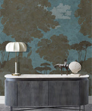 Load image into Gallery viewer, Tuscan Landscape Mural • Italian Wallpaper • Tree Wallpaper • Silhouette Wallpaper • Caramel • Insitu