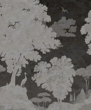 Load image into Gallery viewer, Tuscan Landscape Mural • Italian Wallpaper • Tree Wallpaper • Silhouette Wallpaper • Charcoal • Swatch