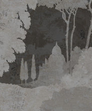 Load image into Gallery viewer, Tuscan Landscape Mural • Italian Wallpaper • Tree Wallpaper • Silhouette Wallpaper • Charcoal • Swatch