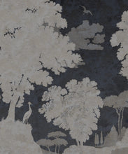 Load image into Gallery viewer, Tuscan Landscape Mural • Italian Wallpaper • Tree Wallpaper • Silhouette Wallpaper • Navy • Swatch