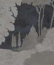Load image into Gallery viewer, Tuscan Landscape Mural • Italian Wallpaper • Tree Wallpaper • Silhouette Wallpaper • Navy • Swatch
