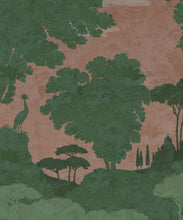 Load image into Gallery viewer, Tuscan Landscape Mural • Italian Wallpaper • Tree Wallpaper • Silhouette Wallpaper • Terracotta • Swatch