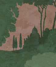 Load image into Gallery viewer, Tuscan Landscape Mural • Italian Wallpaper • Tree Wallpaper • Silhouette Wallpaper • Terracotta • Swatch