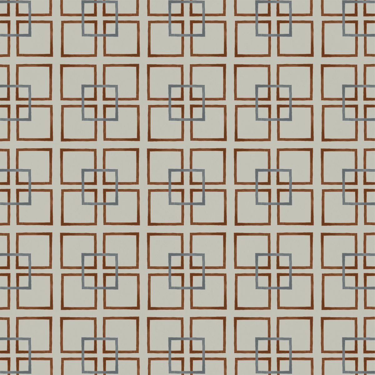 Golden Square Wallpaper - Brown/Blue