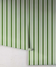 Load image into Gallery viewer, Maynard Wallpaper • Dianne Bergeron • Stripe Wallpaper • Olive • Rolls