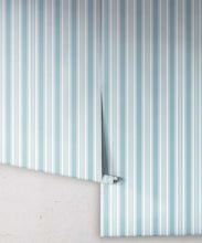 Load image into Gallery viewer, Maynard Wallpaper • Dianne Bergeron • Stripe Wallpaper • Mist • Rolls