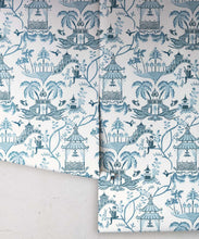 Load image into Gallery viewer, Mulberry Wallpaper • Dianne Bergeron • Prussian Blue • Rolls