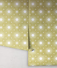 Load image into Gallery viewer, Sun Light Star Bright Wallpaper • Chartreuse • Rolls