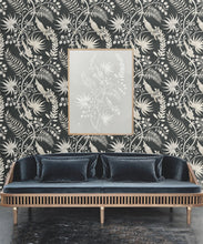 Load image into Gallery viewer, Tropicana Wallpaper • Charcoal • Insitu