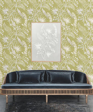 Load image into Gallery viewer, Tropicana Wallpaper • Chartreuse •Insitu