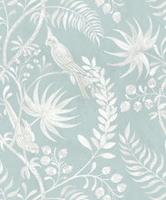 Load image into Gallery viewer, Tropicana Wallpaper • tropical bird • Sea Spray • Swatch
